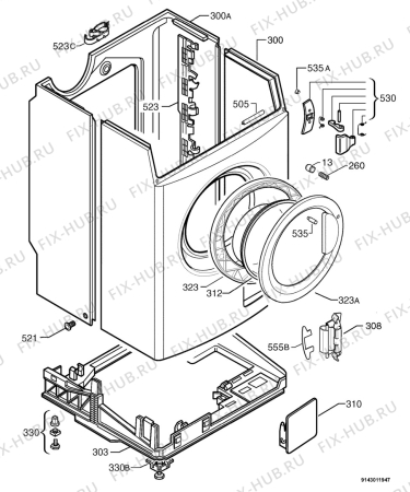 Взрыв-схема стиральной машины Zanussi FS1155W - Схема узла Housing 001